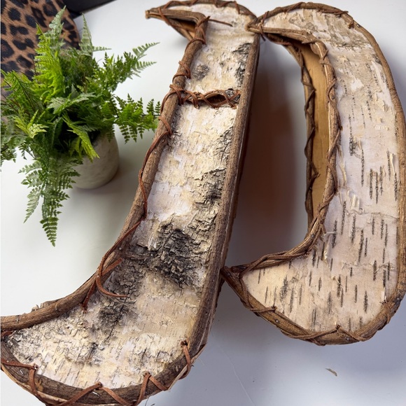 My Beading Heart Other - Two Rustic Birch Wood Decorative Canoes